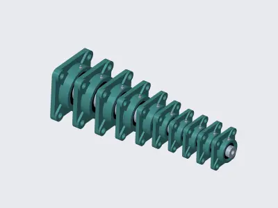 Ball Bearing Cast Iron Square Flanged Free 3D model