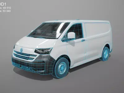 Volkswagen Transporter T7 2025 SWB Panel Van PBR Low-poly 3D model