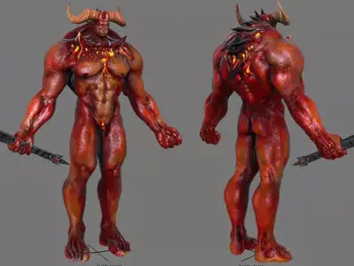Demon Warrior Low-poly 3D model purchase