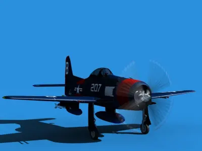 Grumman F8F-2 Bearcat V15 3D model