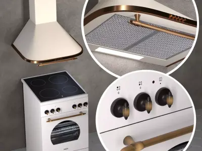 Stove with range hood 3D model