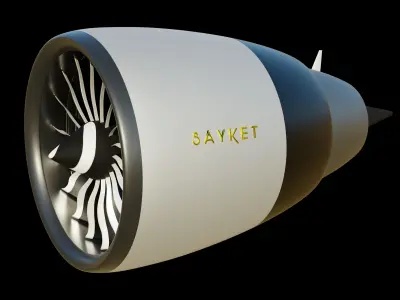 High Poly Airplane Jet Engine 3D model 3D model