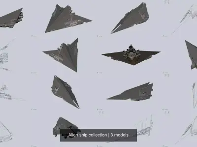 Alien ship collection 3D Model Pack