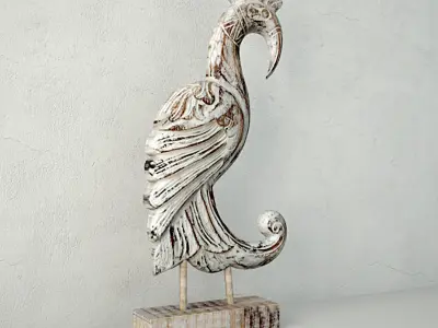 Wood sculpture Noble Cendrawasih 3D model
