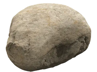  Warm Toned Smooth Egg Shaped Large Rock Boulder Model 