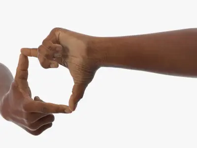 Black Male Hand Pair in Framing Gesture 3D model