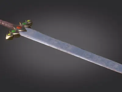 Stylized Medieval Sword melee weapon game ready Low-poly 3D model purchase