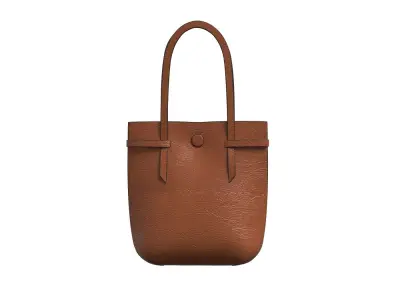 Brown Leather Shopper Bag 3D model