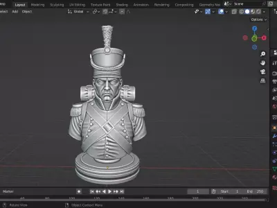 French Imperial Infantry Soldier Chess Piece 3D print model