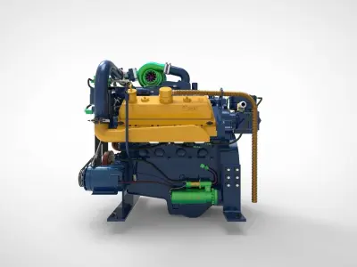 marine diesel engine 3D model