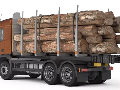 Mercedes-Benz Arocs 3245 timber logging truck 2023 3D model