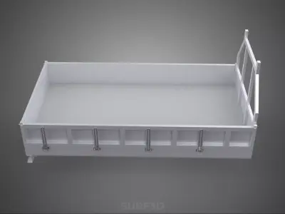 CARGO BED PICKUP TRUCK PLATFORM FRAME HEADBOARD BACK TRAY RACK 3D model