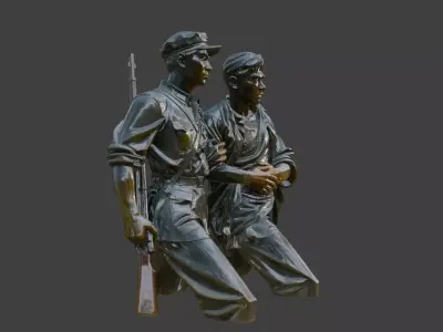 Military sculpture warrior military battle war hero soldier 3D print model 13