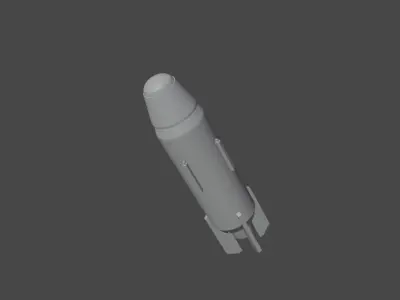 Rocket Game asset Low-poly 3D model
