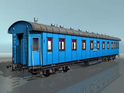 Passenger wagon Yegorov plant Low-poly 3D model