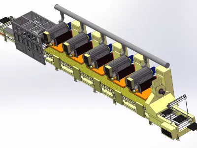 Paint baking production line 3D model