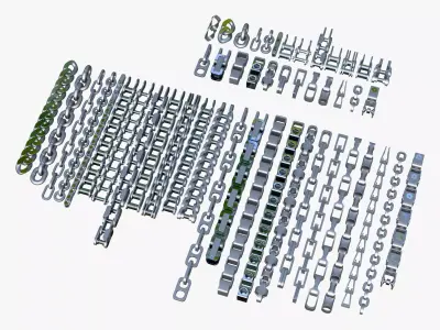 Industrial Chains 25 Pieces Set M1 3D model