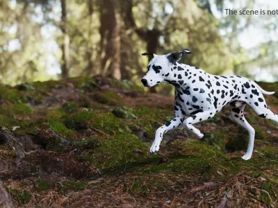 Running Spotted Dalmatian Dog 3D model