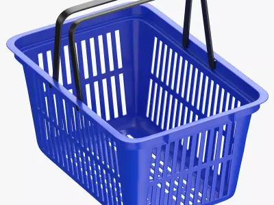 Plastic Shopping Crate 02 Blue 3D model