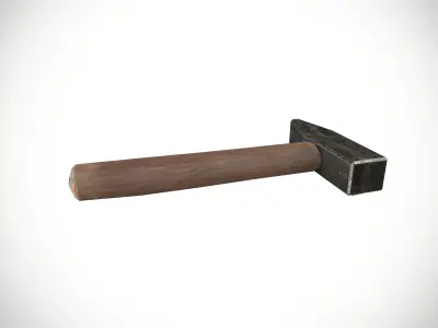 Hammer Low-poly 3D model 6