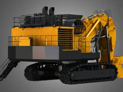 EX8000-6 - Mining Excavator and Shovel  2 in 1 3D Model Pack