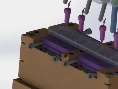 Plastic injection mold set Free 3D model