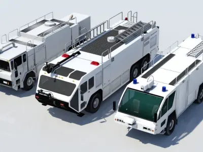 Rosenbauer Panther 6x6 Airport ARFF Lowpoly Blank Low-poly 3D model