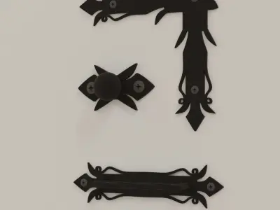 forged furniture fittings set Low-poly 3D model