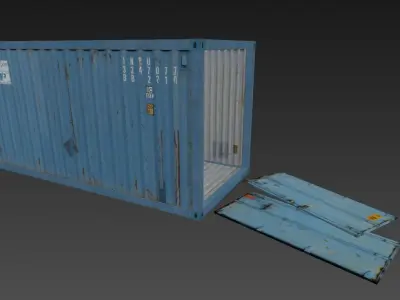 Low Poly Container shipping Low-poly 3D model purchase