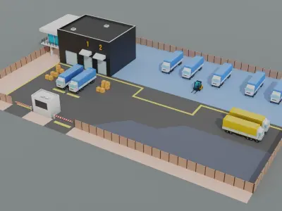 Delivery Factory 3D model 3D model