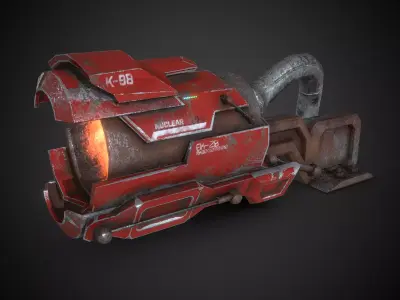 SciFi Cyberpunk Cannon Futuristic Weapon Boss Low-poly 3D model