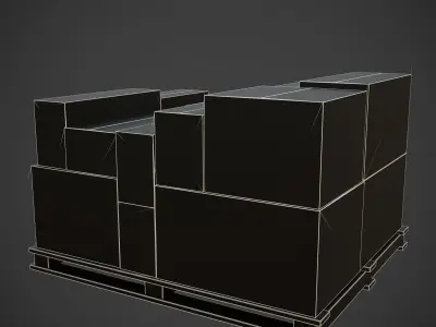 cardboard boxes Low-poly 3D model order