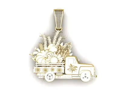 VEGETABLE TRUCK PENDANT 3D PRINTABLE MODEL 3D print model