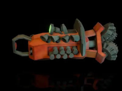 Stylized Hand Combat Drill Low-poly 3D model