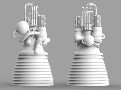 Rocket Engine 3D model 6