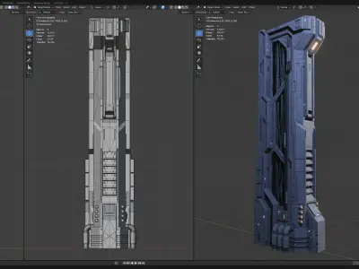 Sci-Fi Parts Kit Pack Vol 02 B-PBR Low-poly 3D model
