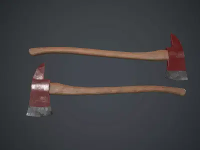Fire Axe PBR Game Ready Low-poly 3D model