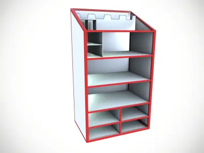 Plastic storage racks Low-poly 3D model