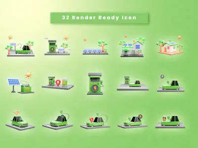 Electro Mobile Transport 3d Illustration 3D model