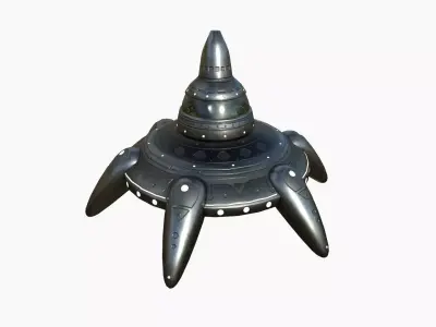Alien Spaceship UFO G03 Dark Steel - Sci Fi Spacecraft Design Low-poly 3D model