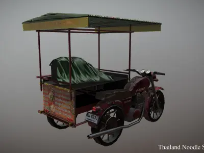 thailand noodle shop low poly Low-poly 3D model