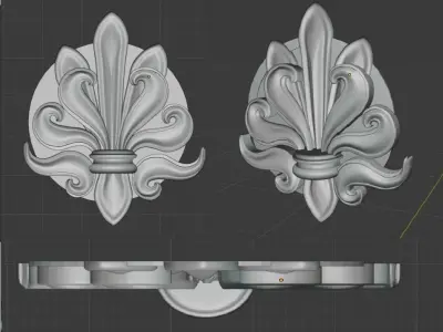 ORNAMENT 3D fleur de lis 3D print model