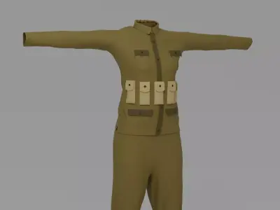 WW1 Soldier Uniform Low-poly 3D model