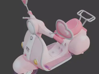 Stylized 3D Valentine Scooter Model Low-poly 3D model get