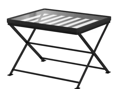 ANTIQUE COFFEE TABLE WITH GLASS 3D model