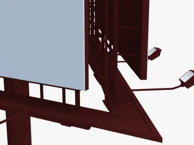 Billboard 3 Red Low-poly 3D model
