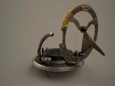 Vintage Compass Low-poly 3D model