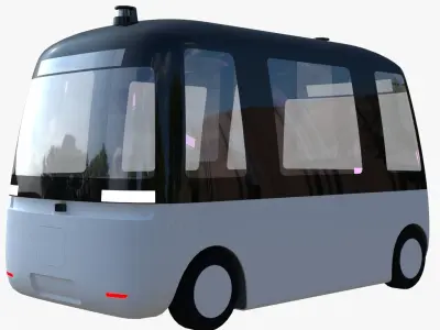 Autonomous shuttle buses 3D Model Pack