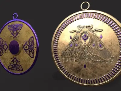  butterfly pendant 3D print model Low-poly 3D model