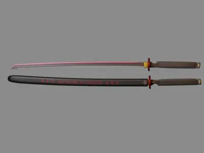 Katana japanese samurai sword 3D model